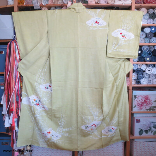 Homongi Kimono Schmetterlingswolken in Seidendamast