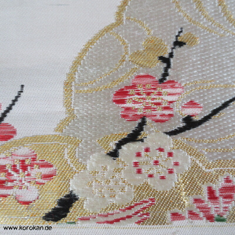 Blumenrondelle Araihari Kimono Seiden Obi Brokat
