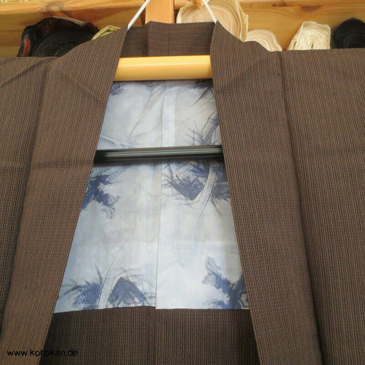 braunschwarze Männer Haori Kimono Jacke, Sommer Tiger