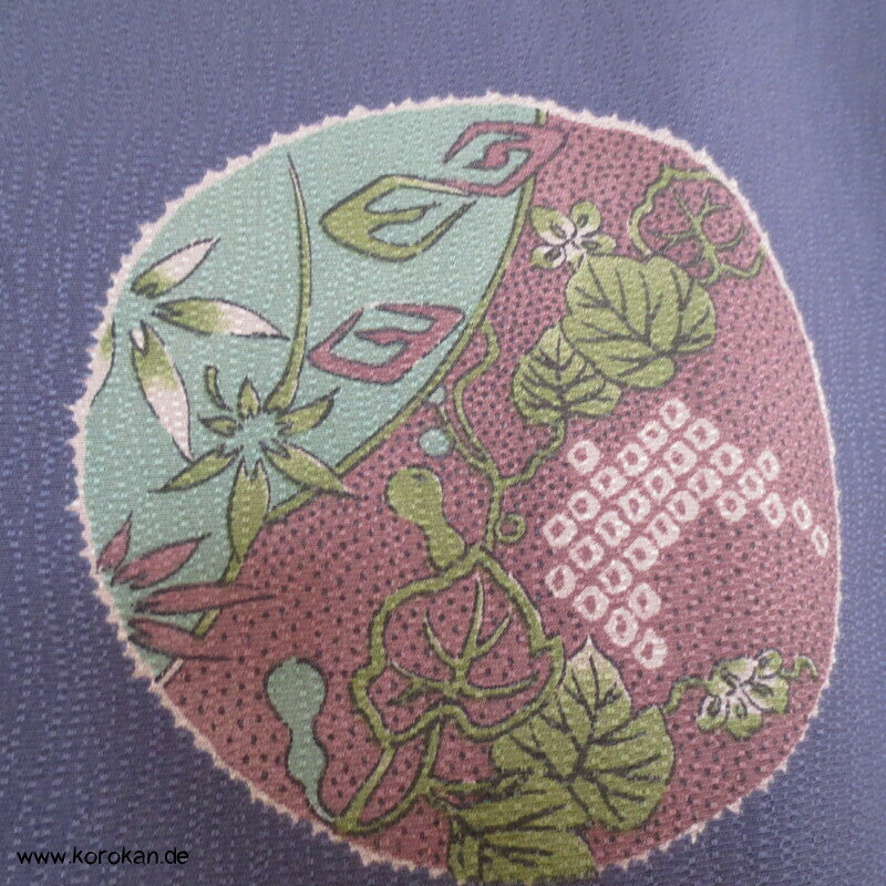 Mondkreise auf grau - lila Komon Kimono