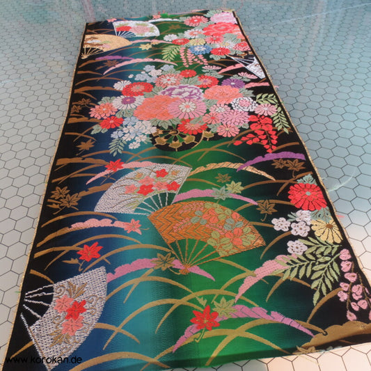 Fächer bunt Bokashi Brokat Uchikake Kimono Mantel Stoffrest