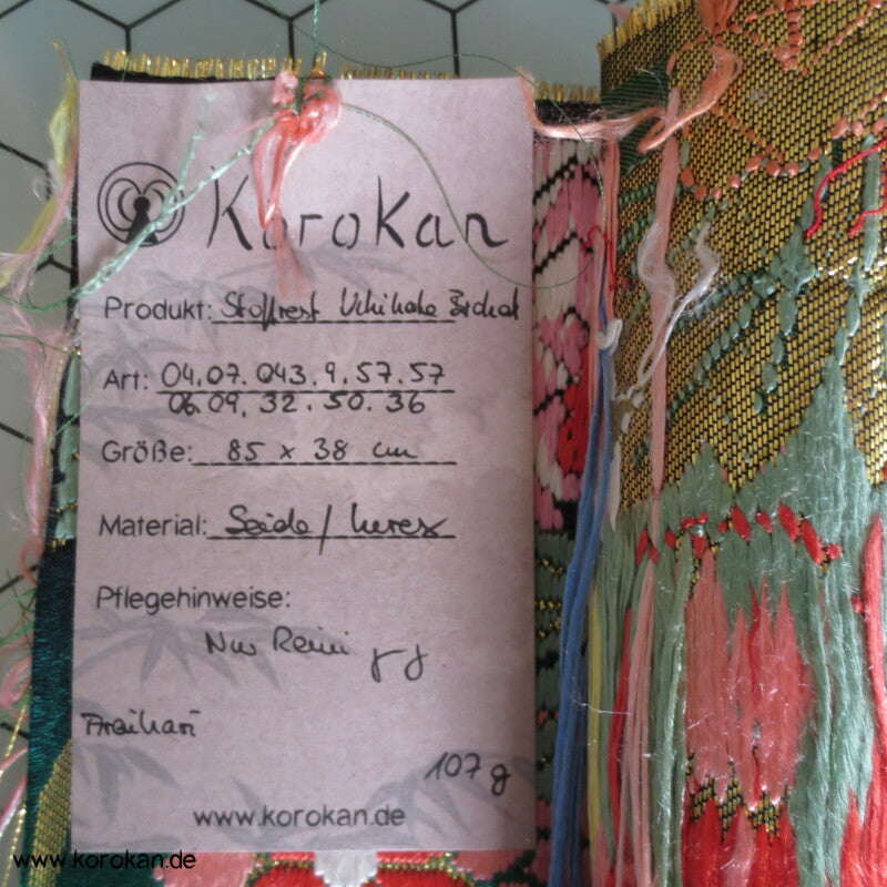 Fächer bunt Bokashi Brokat Uchikake Kimono Mantel Stoffrest