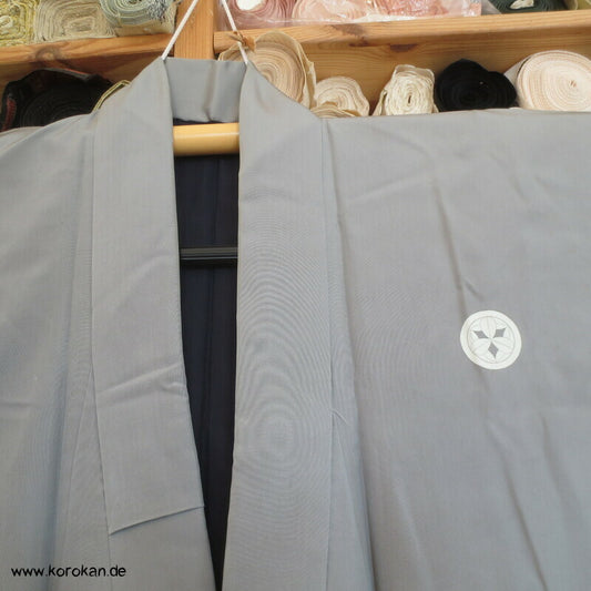 grauer Männer Montsuki aus Habutai Seide