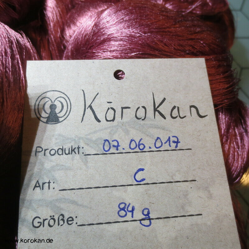 gedeckt pinkfarbenes Seidengarn zum Weben aus japanischer Obi Werkstatt