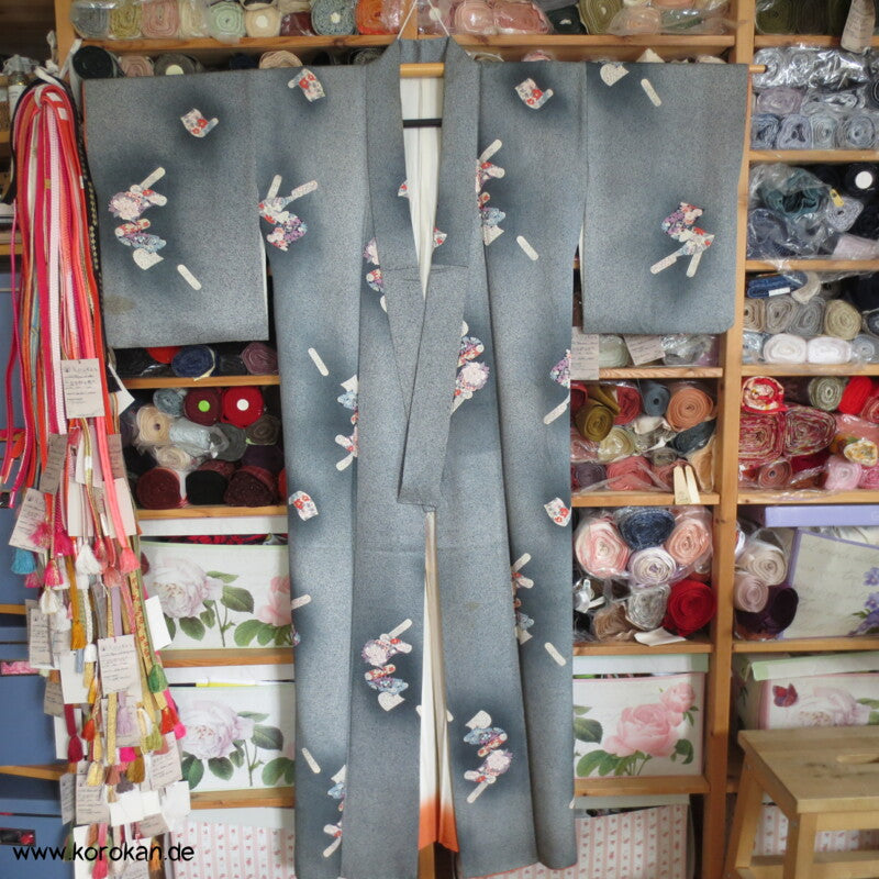 Stoffrollen Komon Seiden Kimono
