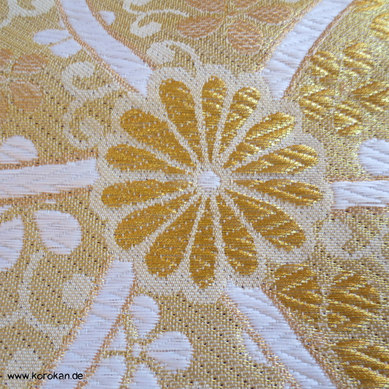 Ume gold Ichikura Brokat , Fukuro Obi Material