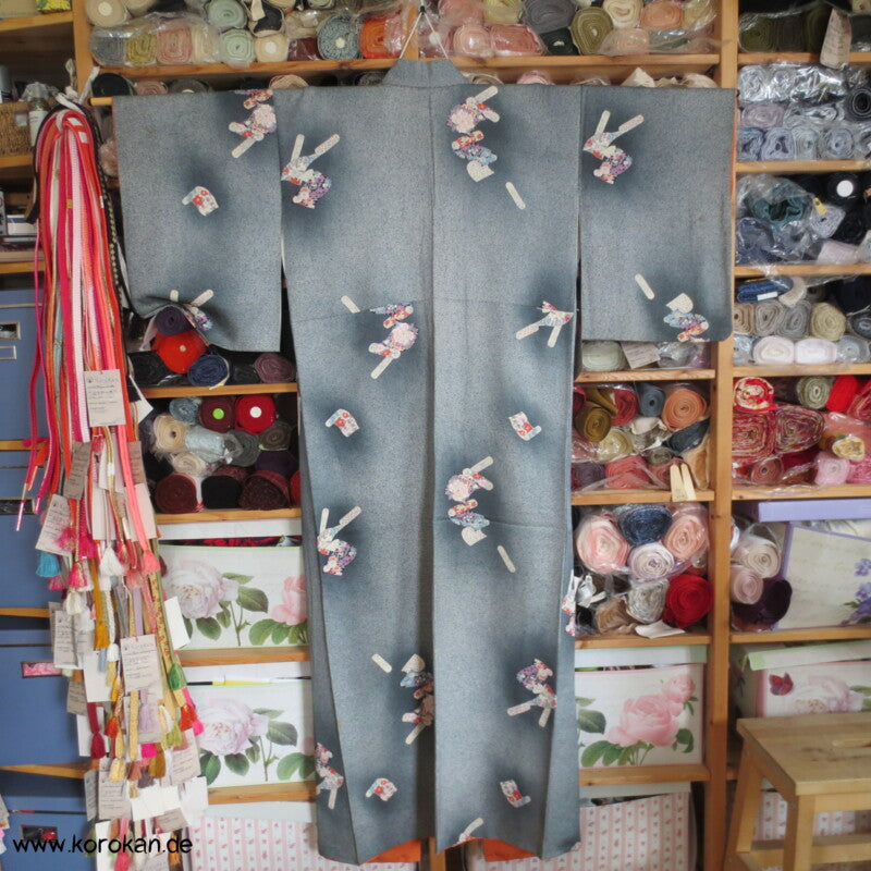 Stoffrollen Komon Seiden Kimono