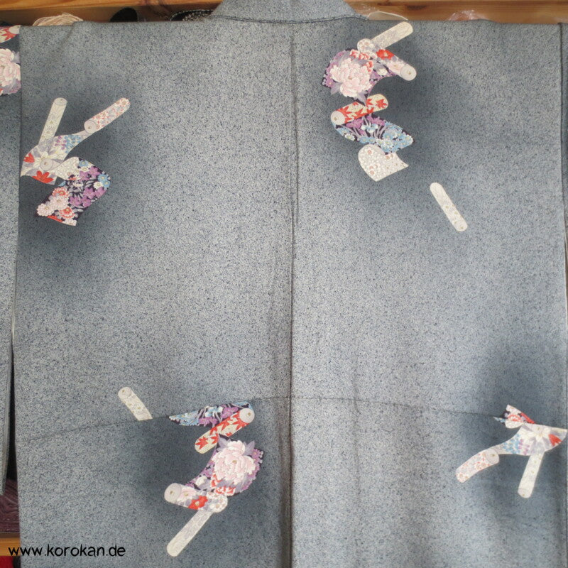 Stoffrollen Komon Seiden Kimono