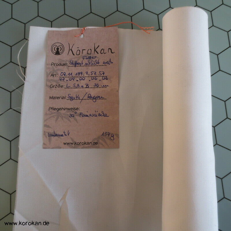 rein weiß Kimono Futter Stoffrest