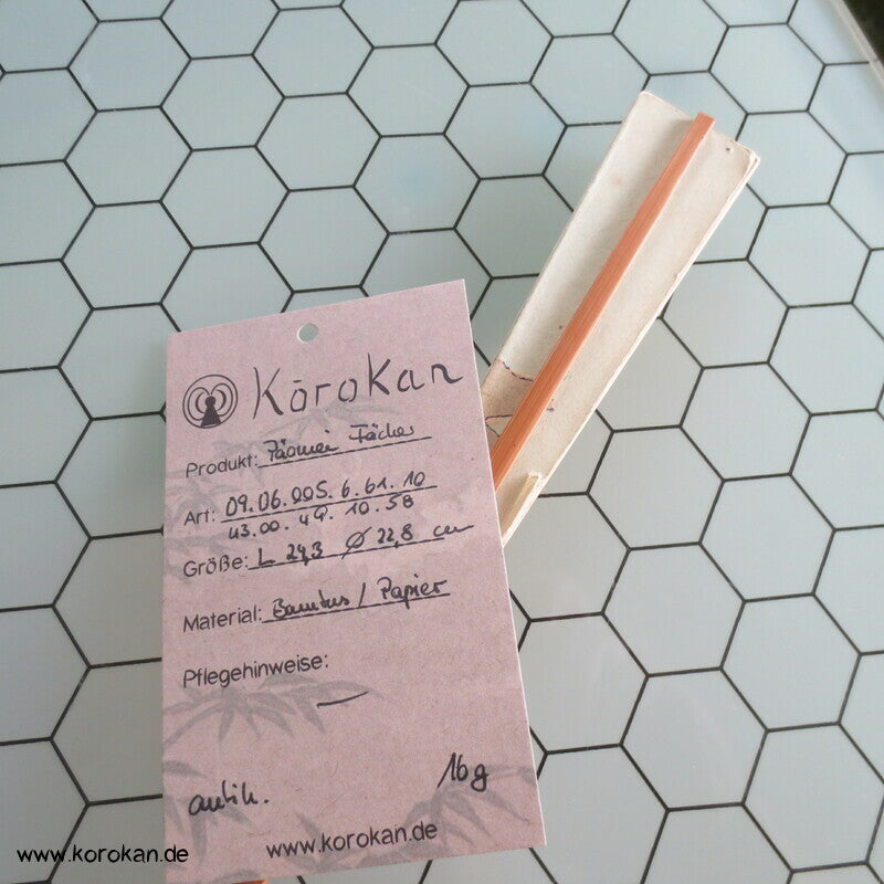 Päonien Fächer Papier auf Bambus