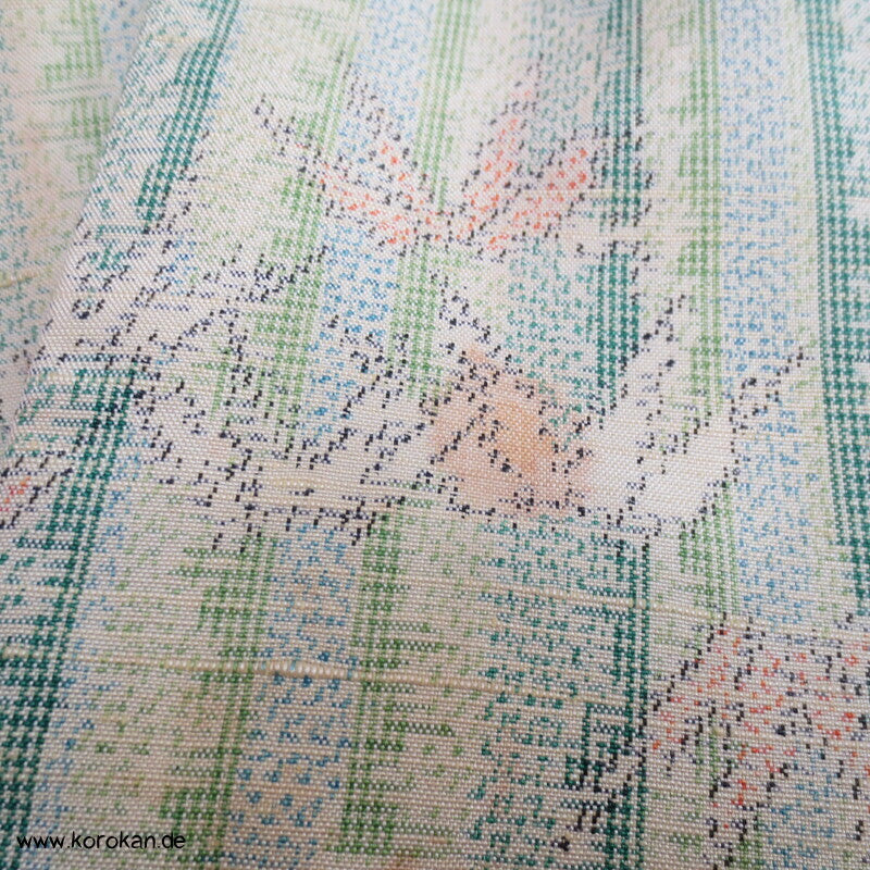 Tsumugi Seiden Kasuri Bambusmuster Kimono