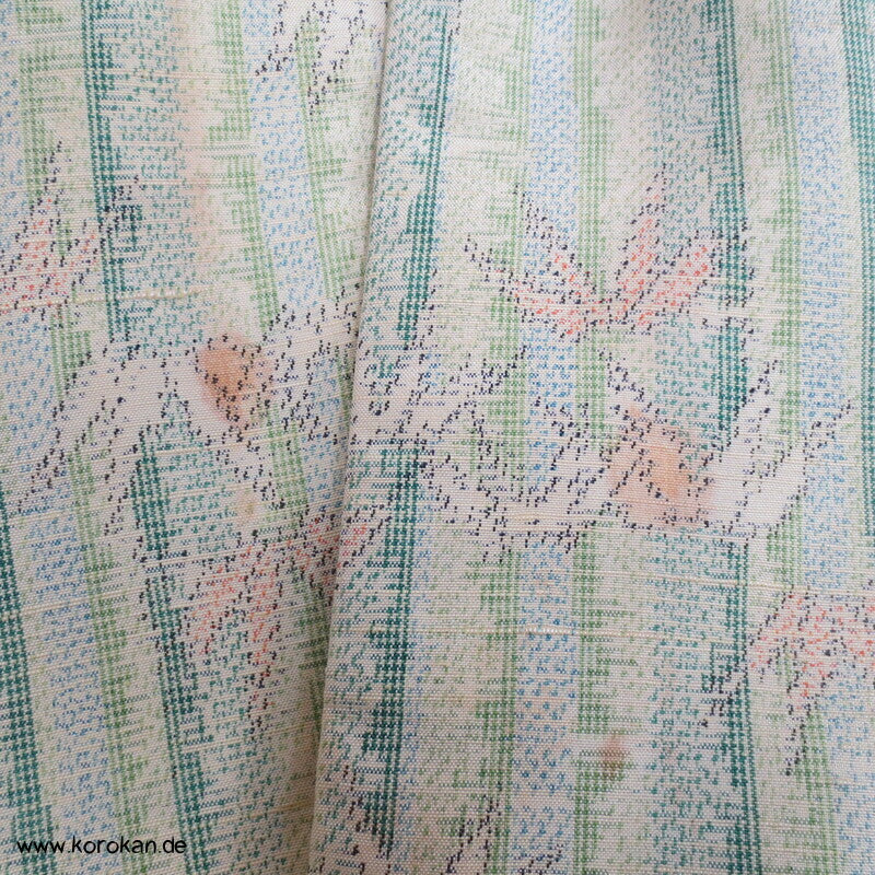 Tsumugi Seiden Kasuri Bambusmuster Kimono