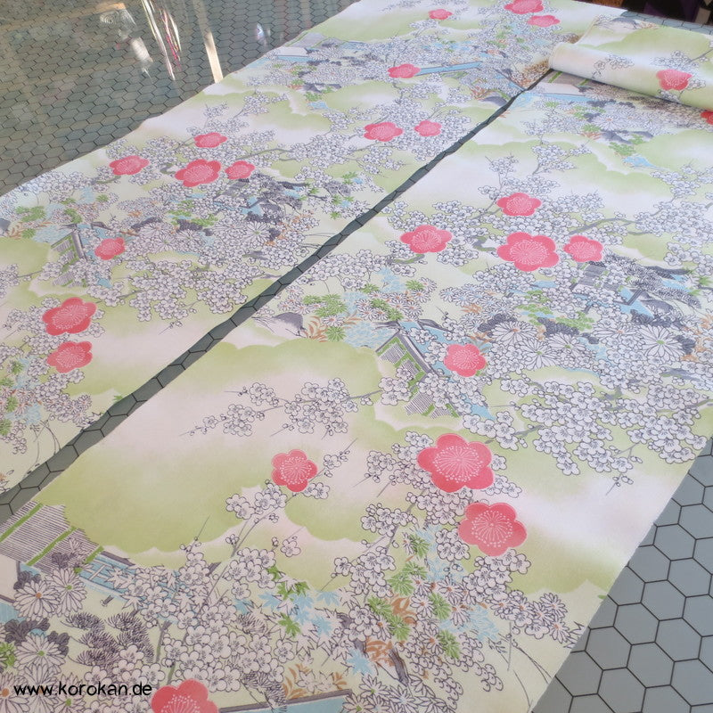 Gartenlandschaft Kimono Wollmusselin