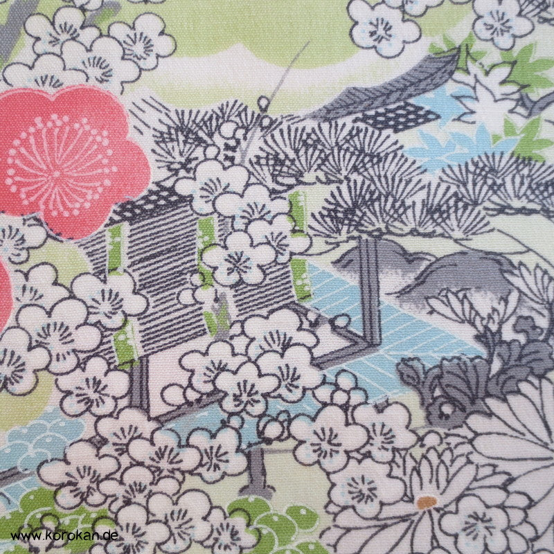 Gartenlandschaft Kimono Wollmusselin