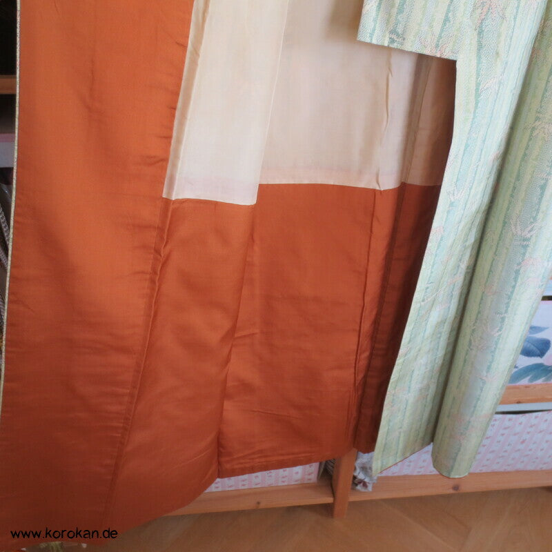 Tsumugi Seiden Kasuri Bambusmuster Kimono