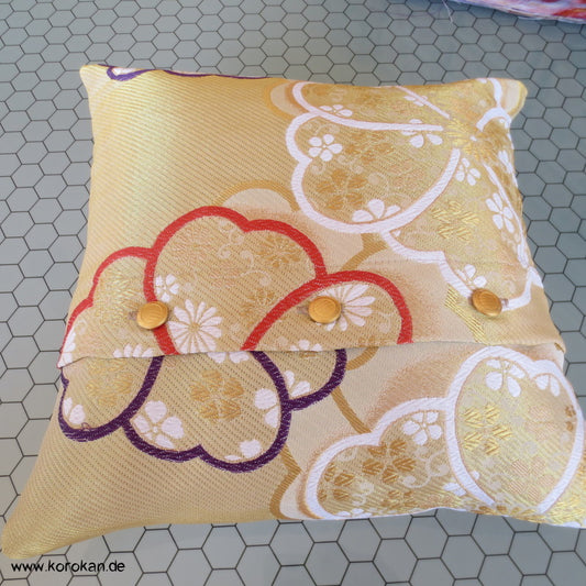 gold Ume rot - lila Ichikura Brokat kleines Kissen