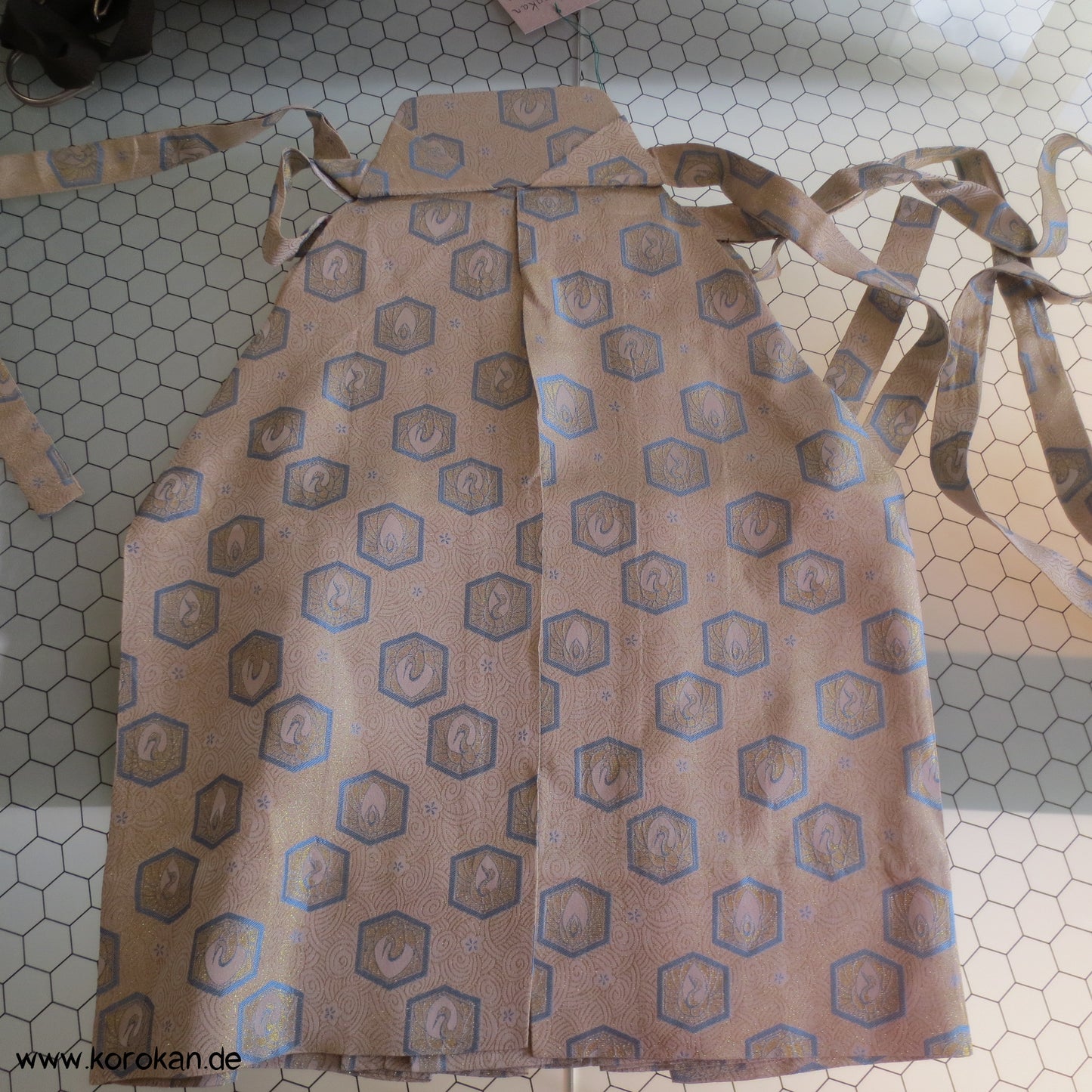 hellblau - goldene Brokat Hakama - für kleine Jungen