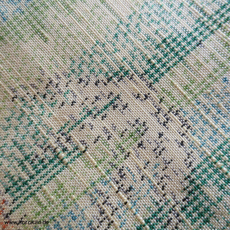 Tsumugi Seiden Kasuri Bambusmuster Kimono