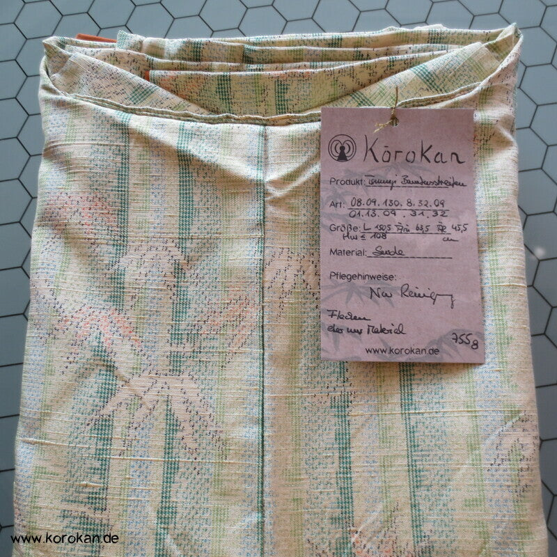 Tsumugi Seiden Kasuri Bambusmuster Kimono