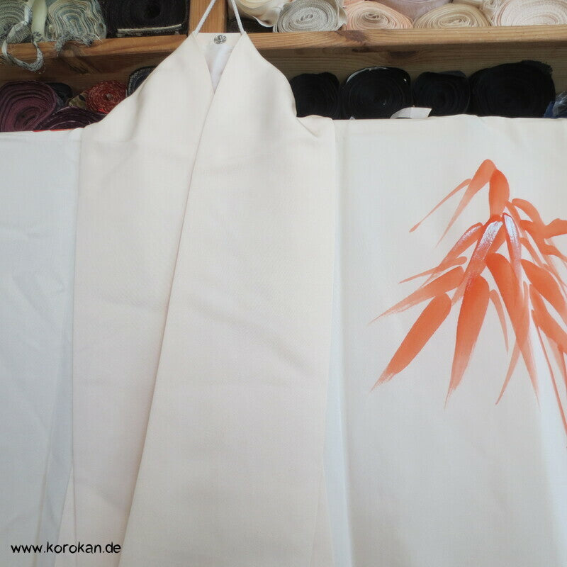 handgemalter Bambus Seidencrepe Homongi Kimono