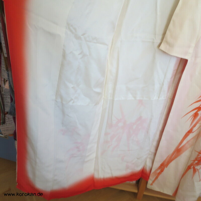 handgemalter Bambus Seidencrepe Homongi Kimono