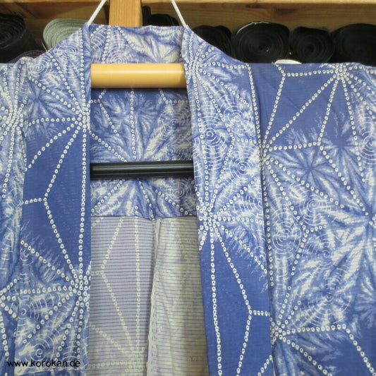 Asanoha Batik Shibori Hitoe Kimono, Rho Seide