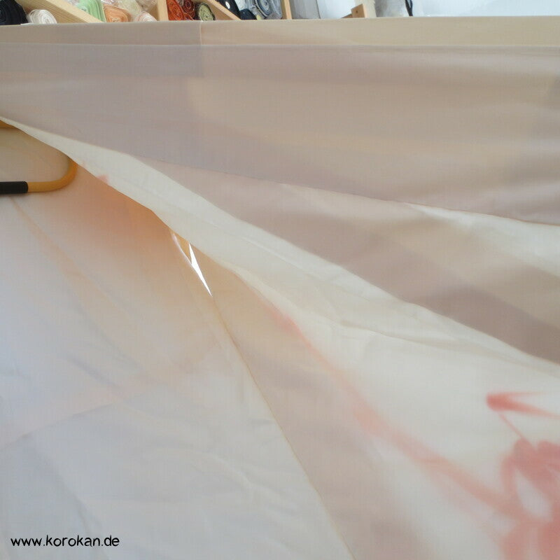 handgemalter Bambus Seidencrepe Homongi Kimono