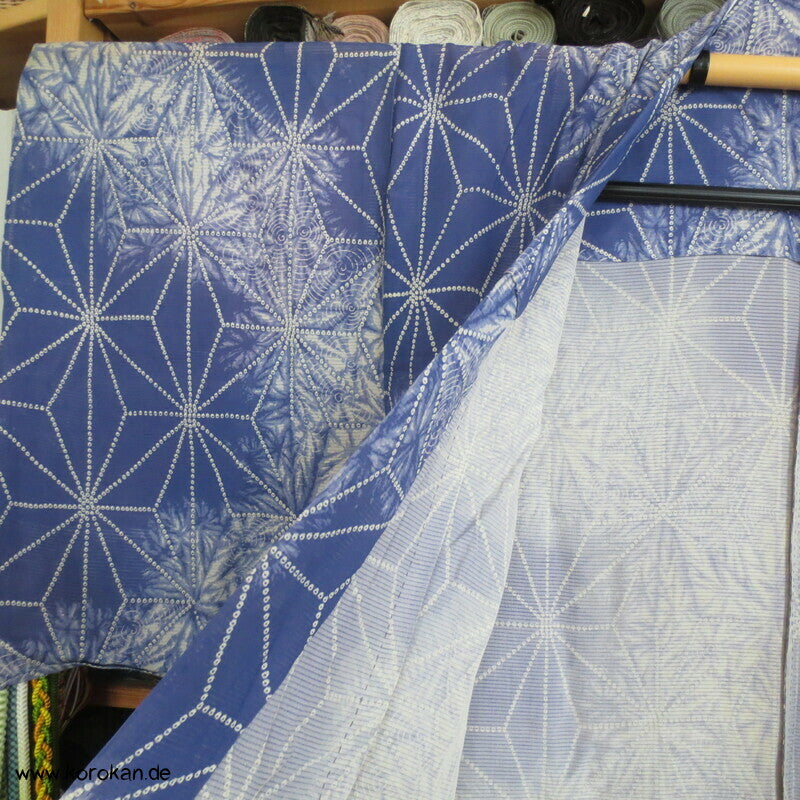 Asanoha Batik Shibori Hitoe Kimono, Rho Seide
