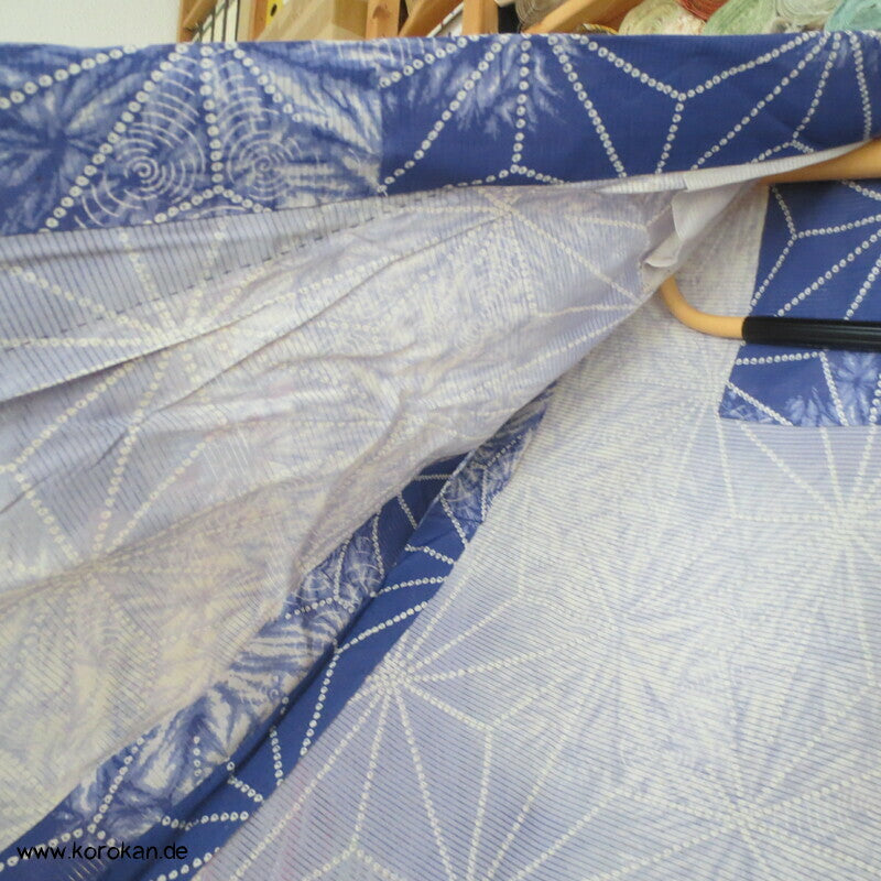Asanoha Batik Shibori Hitoe Kimono, Rho Seide