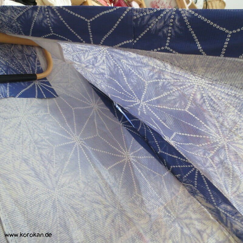 Asanoha Batik Shibori Hitoe Kimono, Rho Seide
