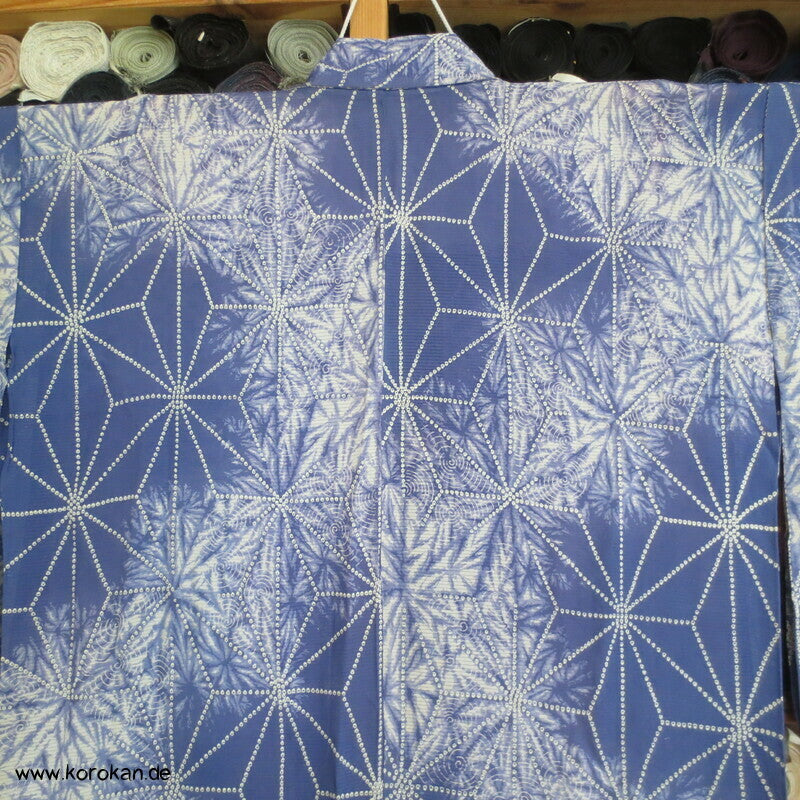 Asanoha Batik Shibori Hitoe Kimono, Rho Seide