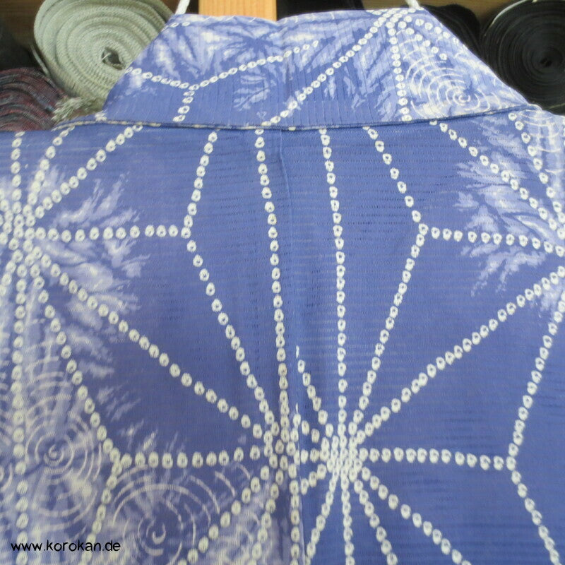 Asanoha Batik Shibori Hitoe Kimono, Rho Seide