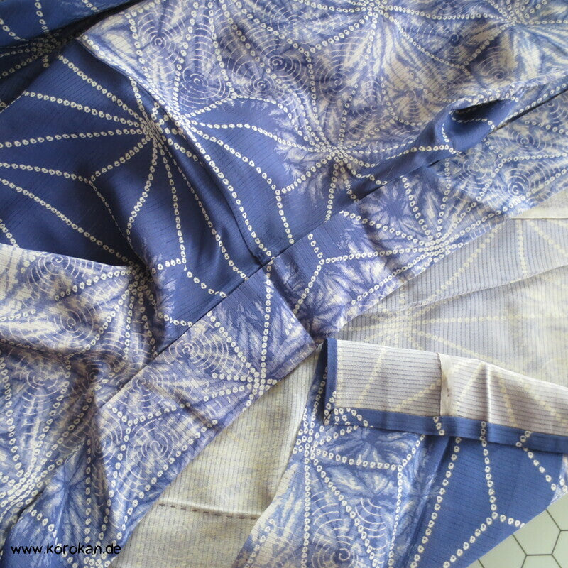 Asanoha Batik Shibori Hitoe Kimono, Rho Seide