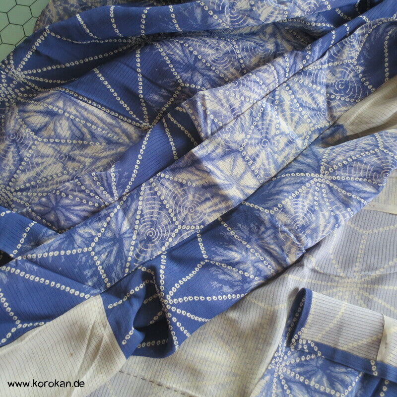 Asanoha Batik Shibori Hitoe Kimono, Rho Seide