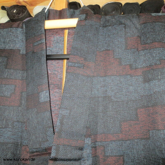 japanischer ungefütterter Wollmischgewebe Jacquard Kimono