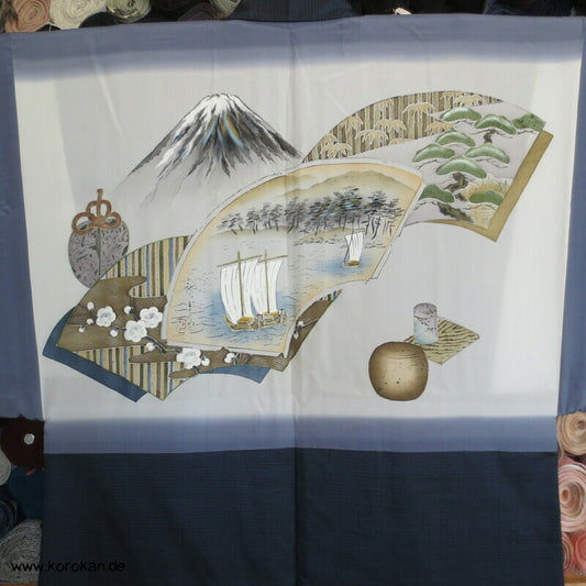 Tsumugi Seiden Haori Kimono Jacke, Bildfutter