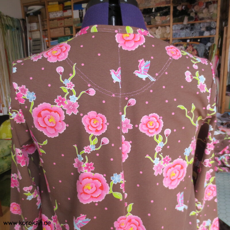 A Linien Shirt aus Stenzo Baumwolljersey Blumen, Vögel