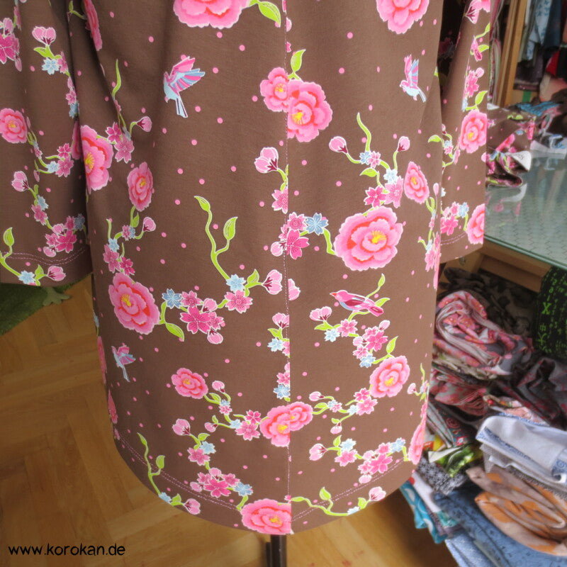 A Linien Shirt aus Stenzo Baumwolljersey Blumen, Vögel