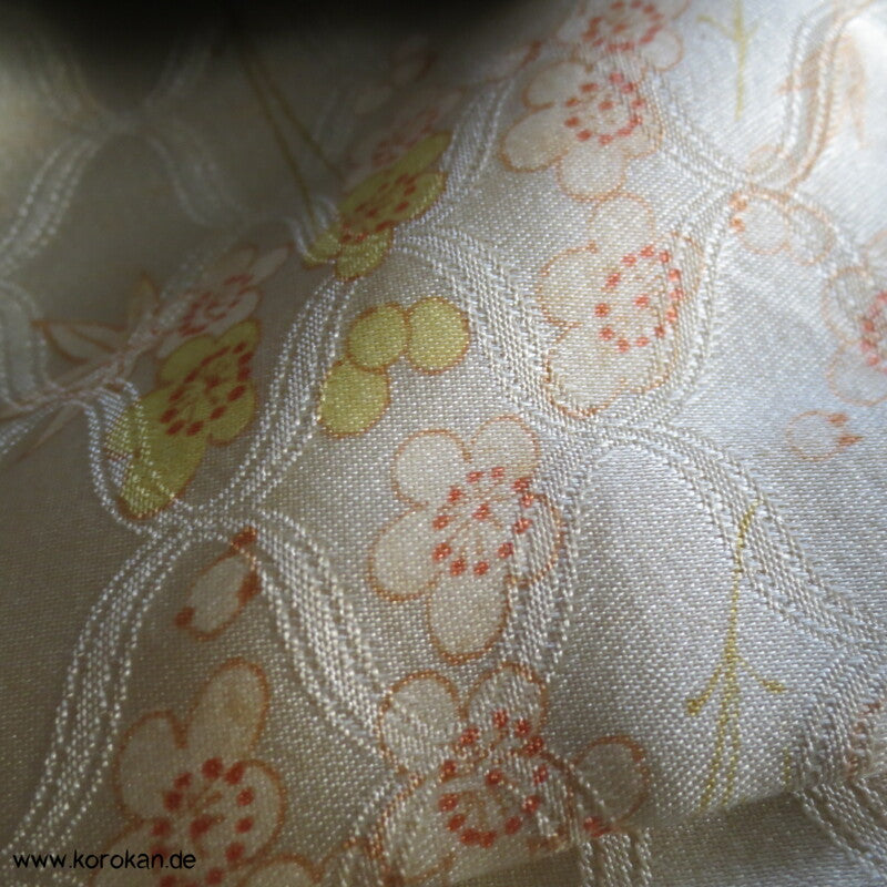 Bokashi Farbverlauf braun-oliv Seidendamast Haori Kimono Jacke