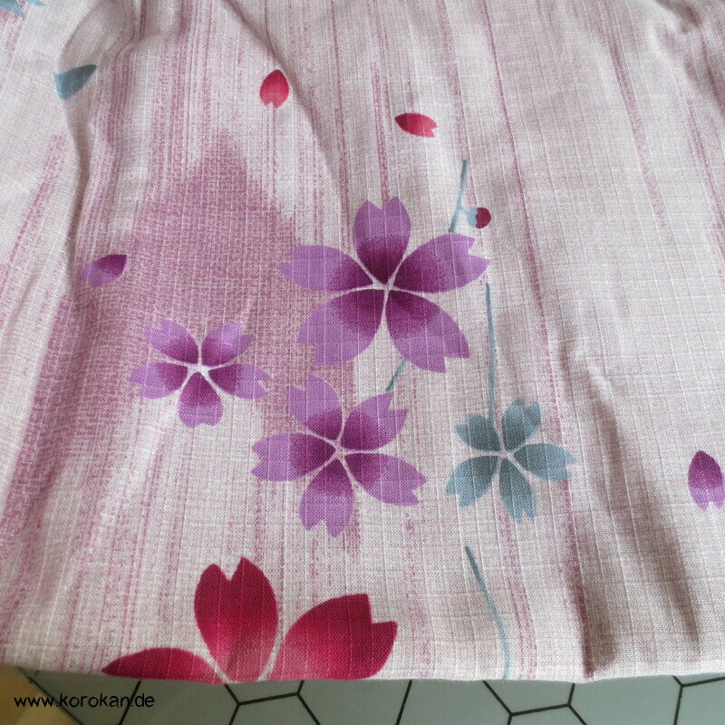 altrosa Sakura Yukata - ungefütterter Kimono aus Baumwolle