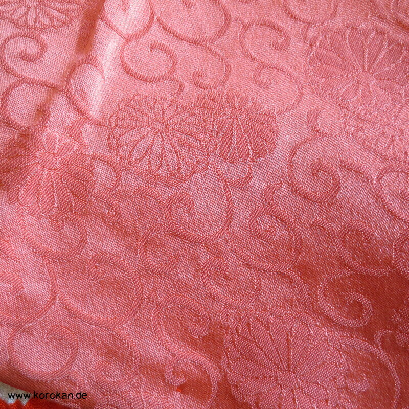 allover Fächermuster mit Farbverlauf Full Shibori Seidendamast Furisode Kimono