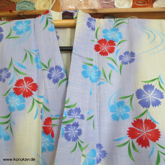 Kenzo Japan Yukata Nadeshiko Grasnelken Baumwoll Sommer Kimono