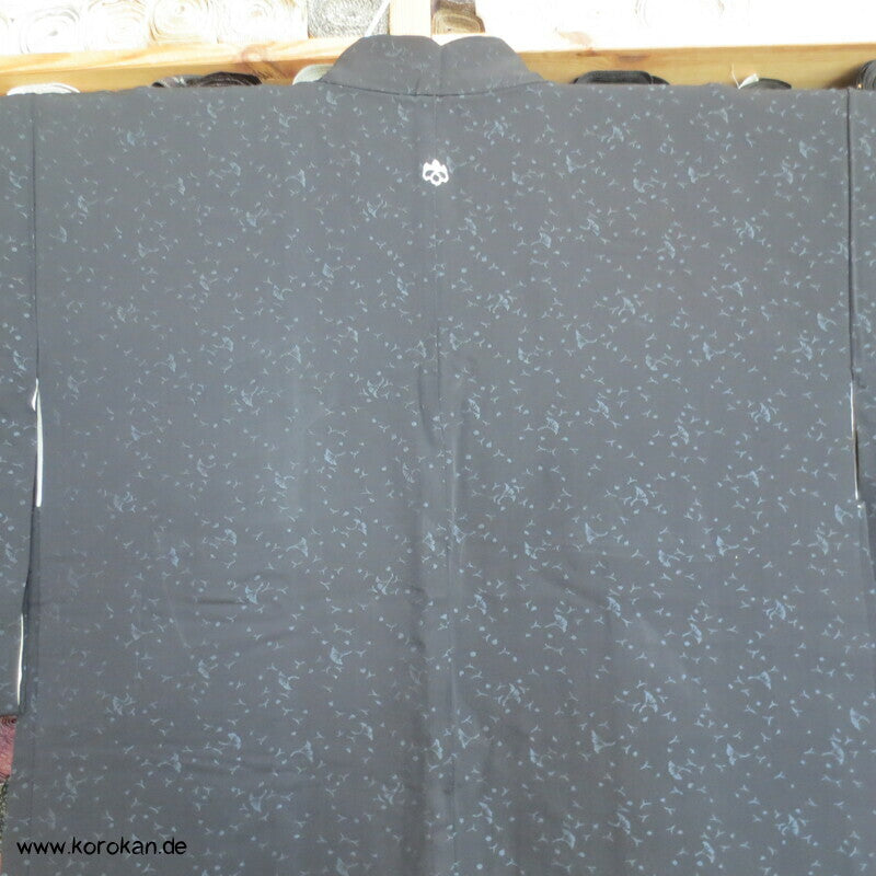 kleine Gingko Blätter schwarze Haori