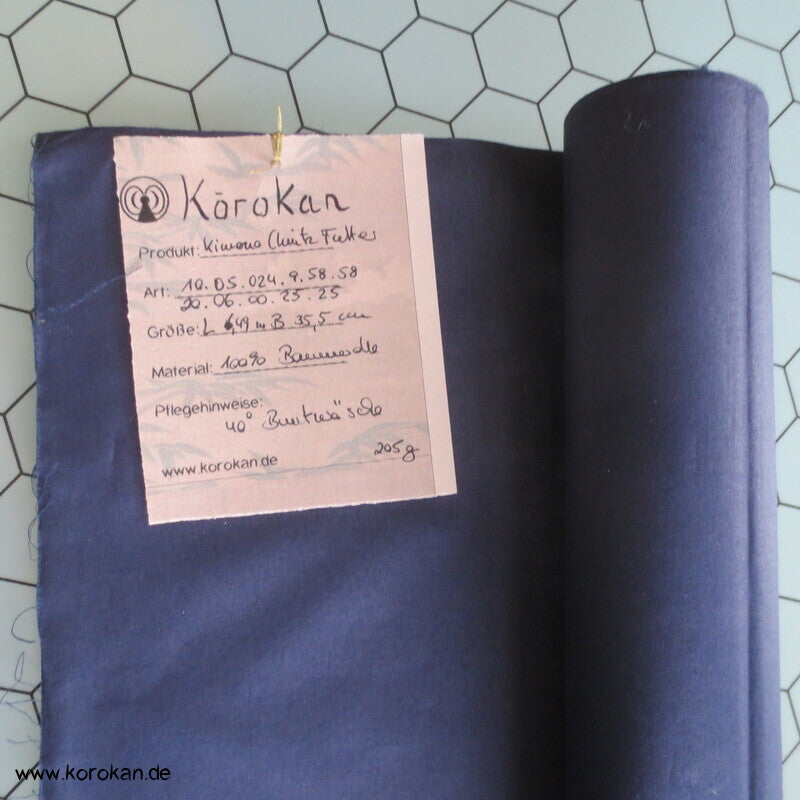 japanisches blaues Chintz Baumwollfutter für Männer Kimono Stoffrest