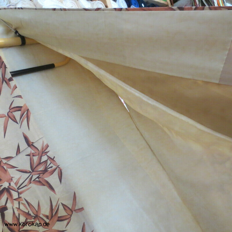 Winterbambus Komon Kimono, Rinzu Damast Seide