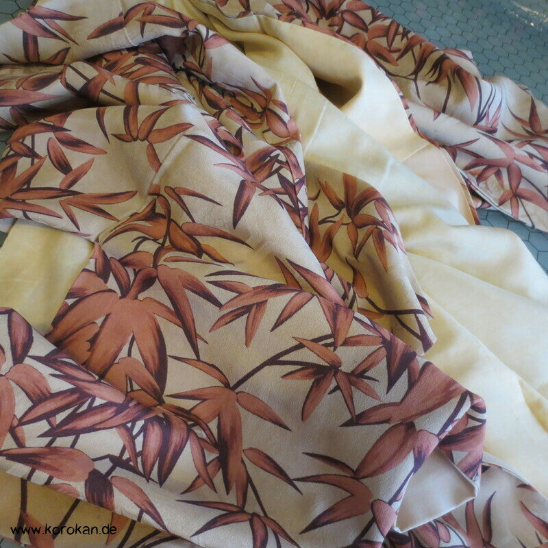 Winterbambus Komon Kimono, Rinzu Damast Seide