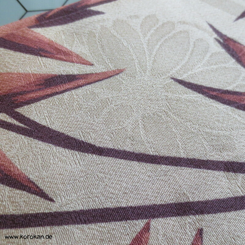 Winterbambus Komon Kimono, Rinzu Damast Seide