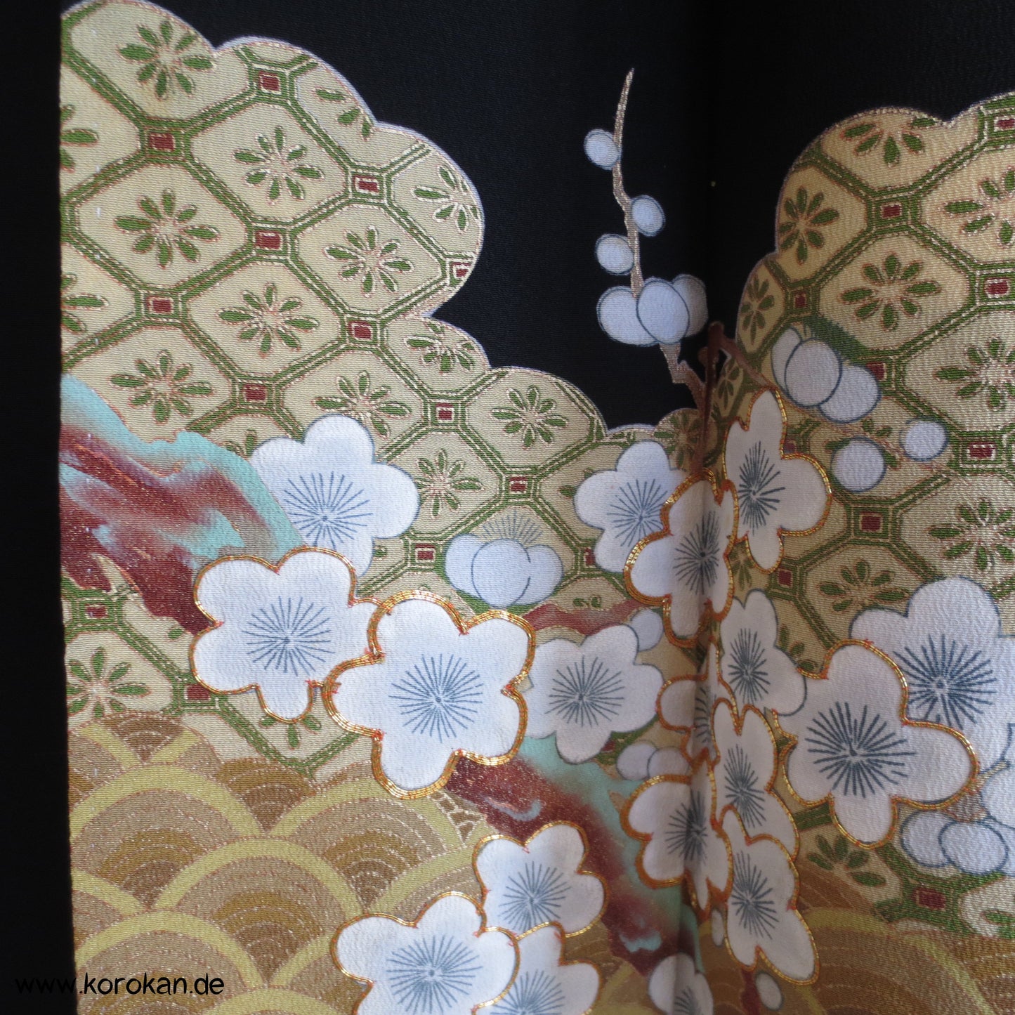 Kirschblüten Wolken Tomesode Seiden Kimono