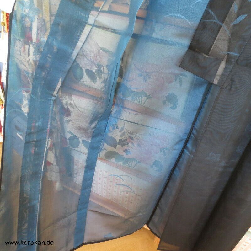 gewebte Ballonblumen Hitoe Kimono, Sha Seide