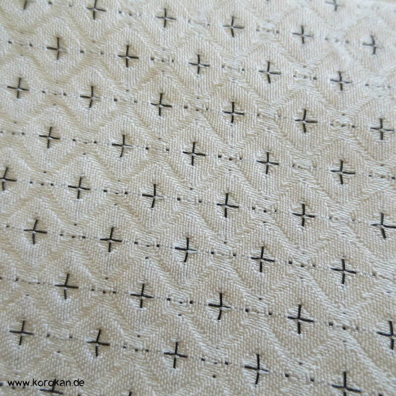 grau - goldene Weinblattranken Homongi Kimono Hitta Seidenjacquard